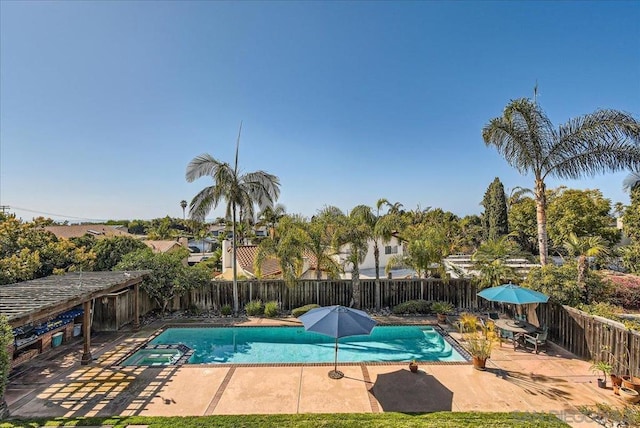 view of pool featuring a patio area