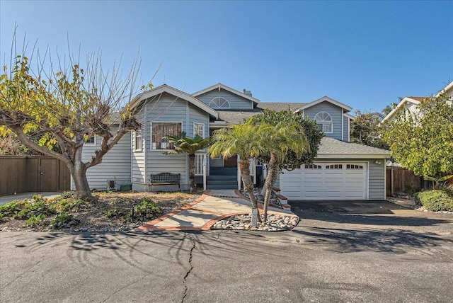 view of front of property featuring a garage