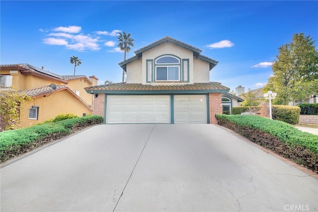 front facade with a garage