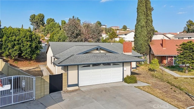 view of front of house with a garage