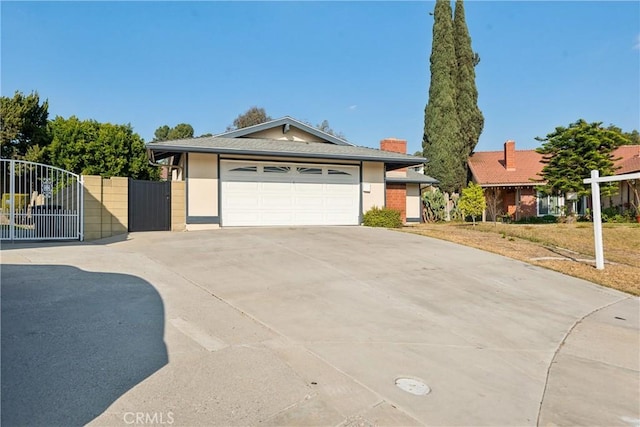 view of front facade with a garage