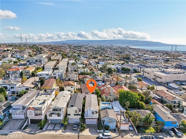 bird's eye view with a mountain view