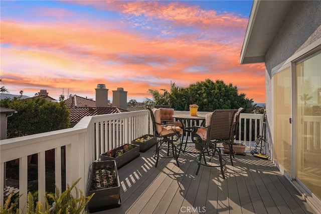 view of deck at dusk