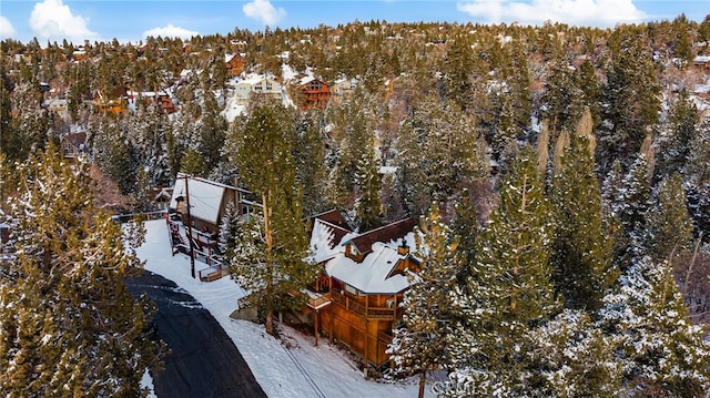 view of snowy aerial view