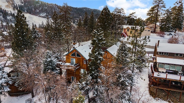 view of snowy aerial view