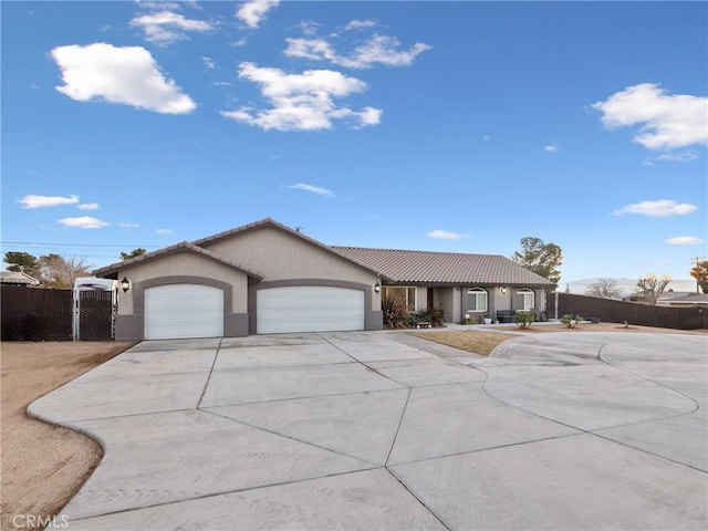 view of front of home with a garage