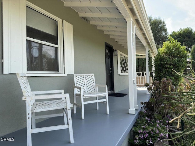 view of patio with covered porch