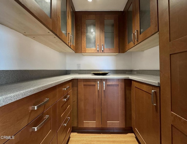 kitchen with light hardwood / wood-style flooring