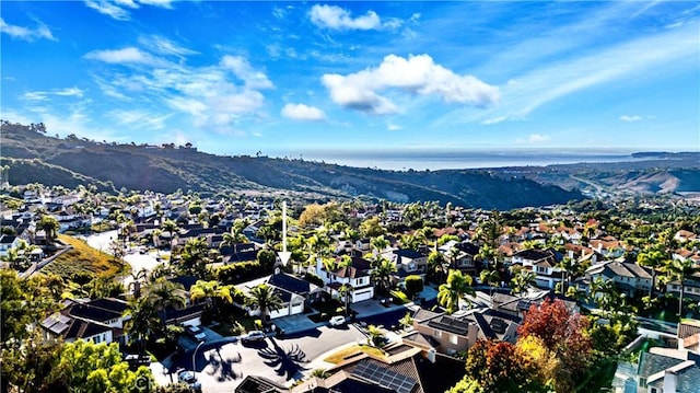 drone / aerial view with a mountain view