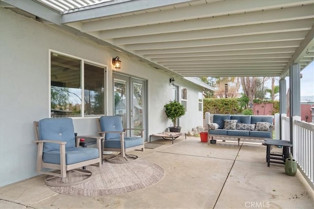 view of patio with an outdoor living space