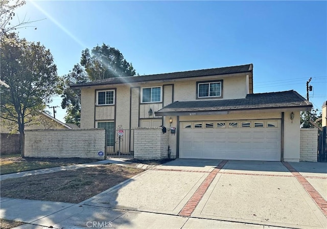 view of front property with a garage