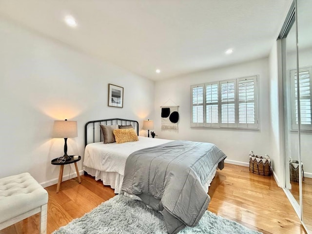 bedroom featuring light hardwood / wood-style floors