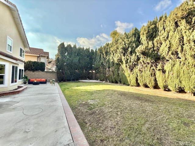 view of yard featuring a patio