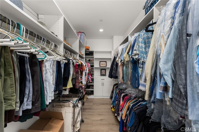 spacious closet featuring wood finished floors