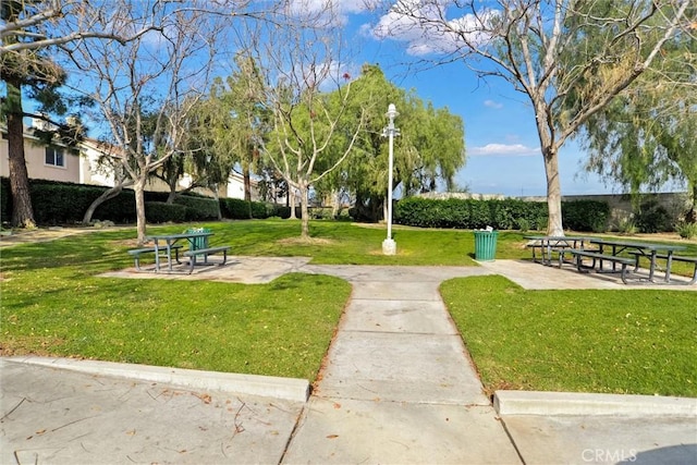 view of home's community featuring a lawn