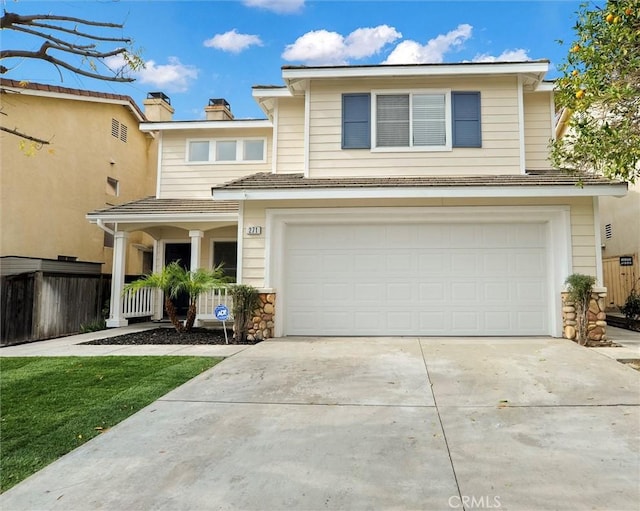 front of property featuring a garage