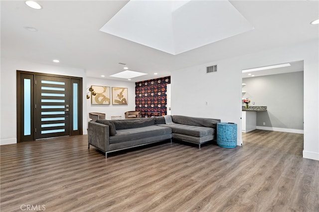 living room featuring hardwood / wood-style flooring