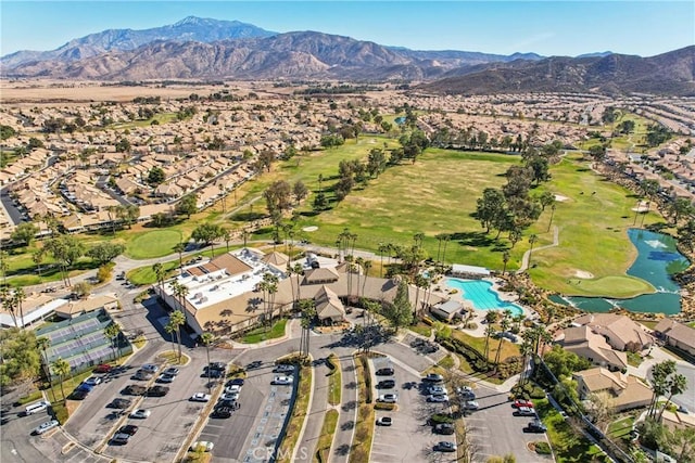 aerial view with a mountain view