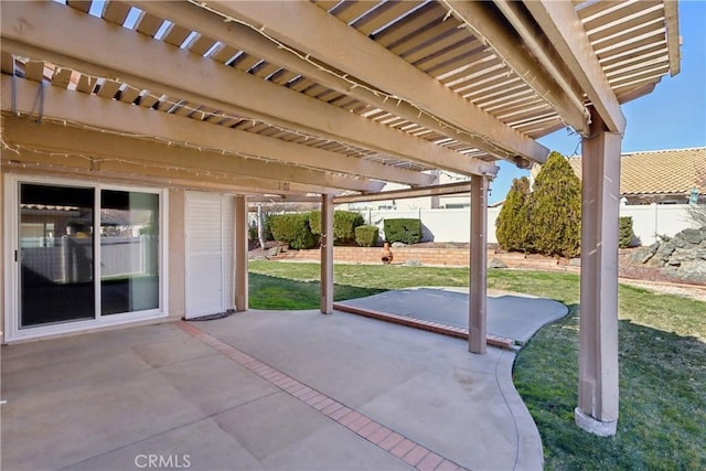 view of patio / terrace with a pergola