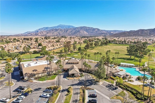 drone / aerial view with a mountain view