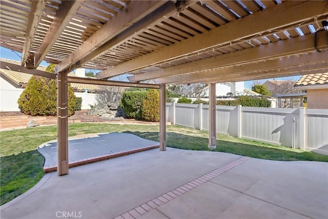 view of patio with a pergola