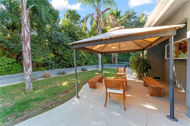 view of patio / terrace with a gazebo