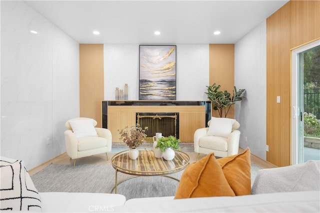 living room featuring plenty of natural light