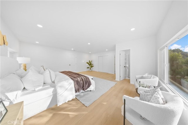 bedroom featuring light hardwood / wood-style flooring