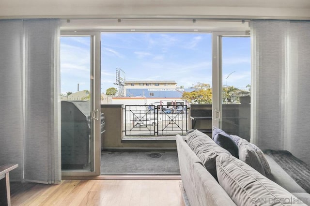 interior space featuring hardwood / wood-style flooring and a wealth of natural light