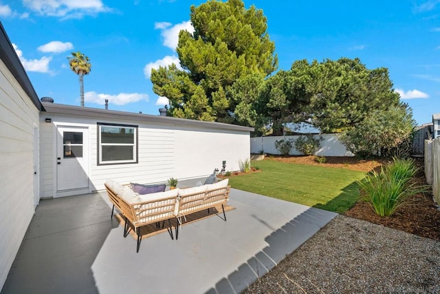 view of patio featuring an outdoor living space