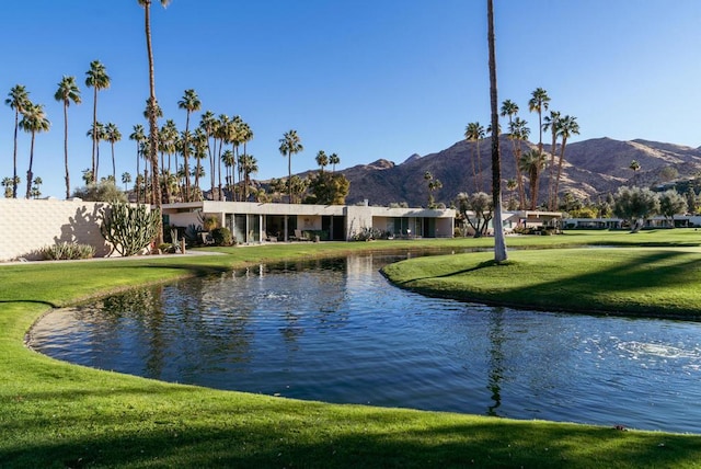 property view of water featuring a mountain view