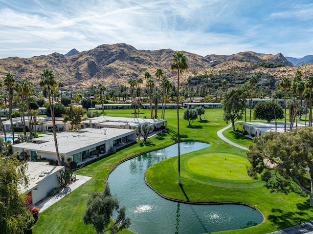 view of home's community featuring a water and mountain view