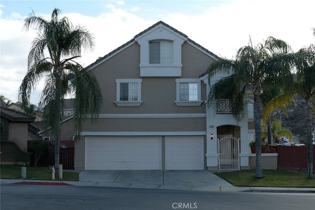 view of front property with a garage