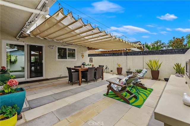 view of patio / terrace featuring a pergola