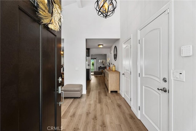 entrance foyer with light wood-type flooring