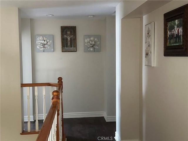 hallway featuring dark hardwood / wood-style floors