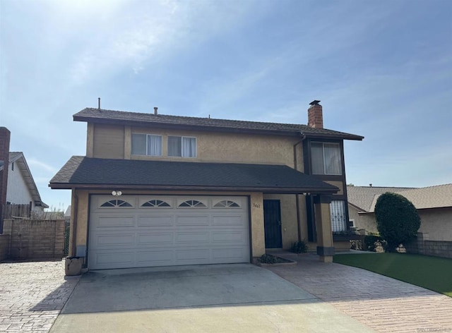 view of property with a garage