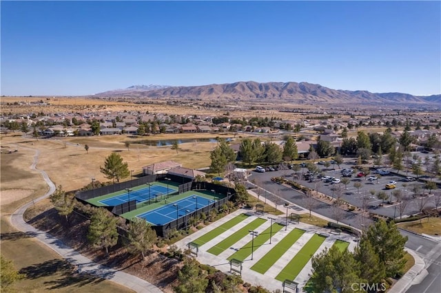 aerial view featuring a mountain view