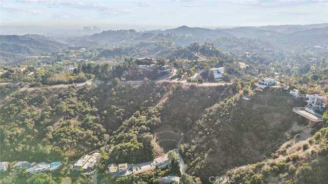 drone / aerial view with a mountain view