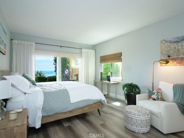 bedroom with hardwood / wood-style flooring