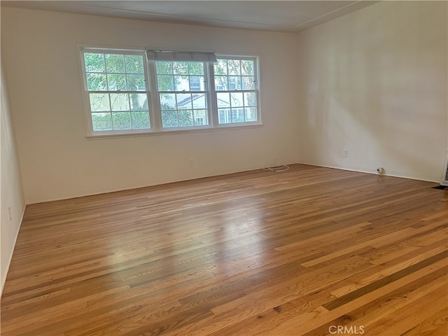 empty room with light wood-type flooring