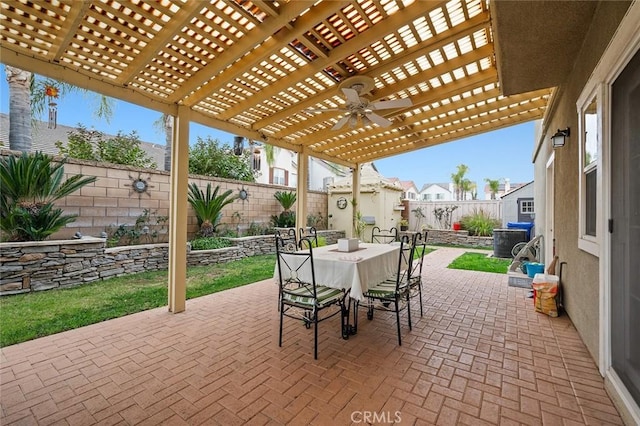 view of patio with a pergola