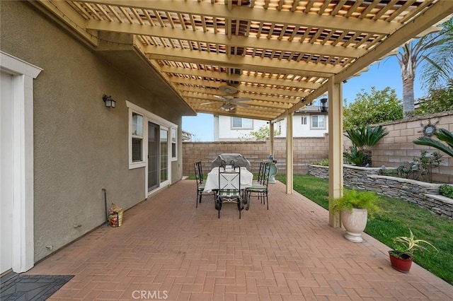 view of patio / terrace with a pergola