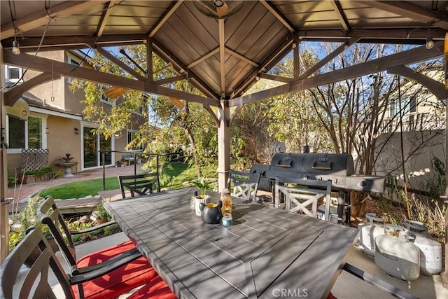 view of patio with a gazebo