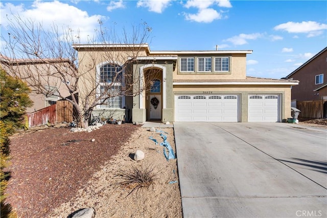 view of front of property featuring a garage