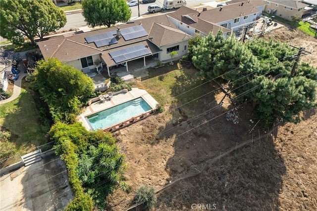 aerial view with a residential view