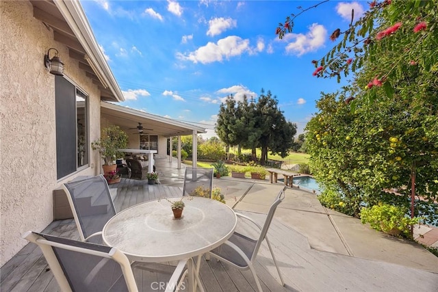 view of patio / terrace with ceiling fan