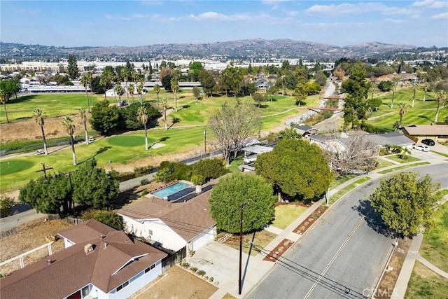 aerial view featuring view of golf course