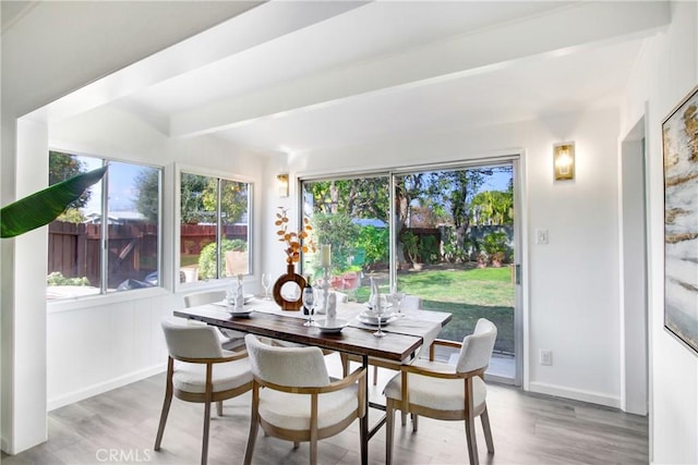 sunroom with beam ceiling