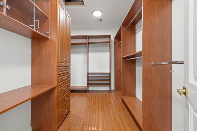 walk in closet featuring light wood-type flooring